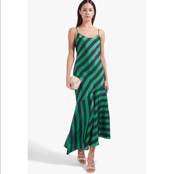 STAUD Shoreline Cabana Stripe Dress In Malachite Stripe 325$ WORN ONCE - Picture 2 of 12